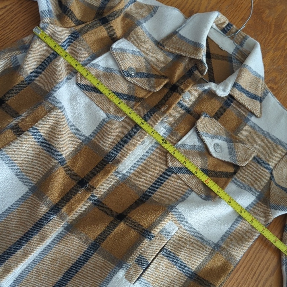 Heavy Button Down Collard Shacker Brown And Black Plaid Size Small - Picture 7 of 8